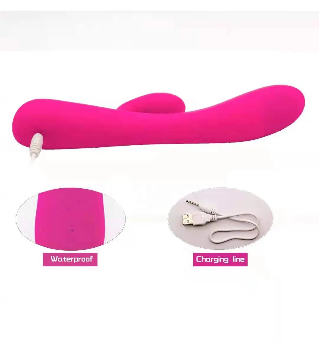 Two Motor G-Spot Sex Toy XL Size Rabbit Vibrator With Double Vibration Ball Bearing Dildo for Women