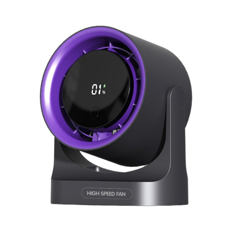 New Desktop High-speed Turbo Fan USB Digital Display Mini Silent Portable 100-speed Strong Wind Force Small Fan