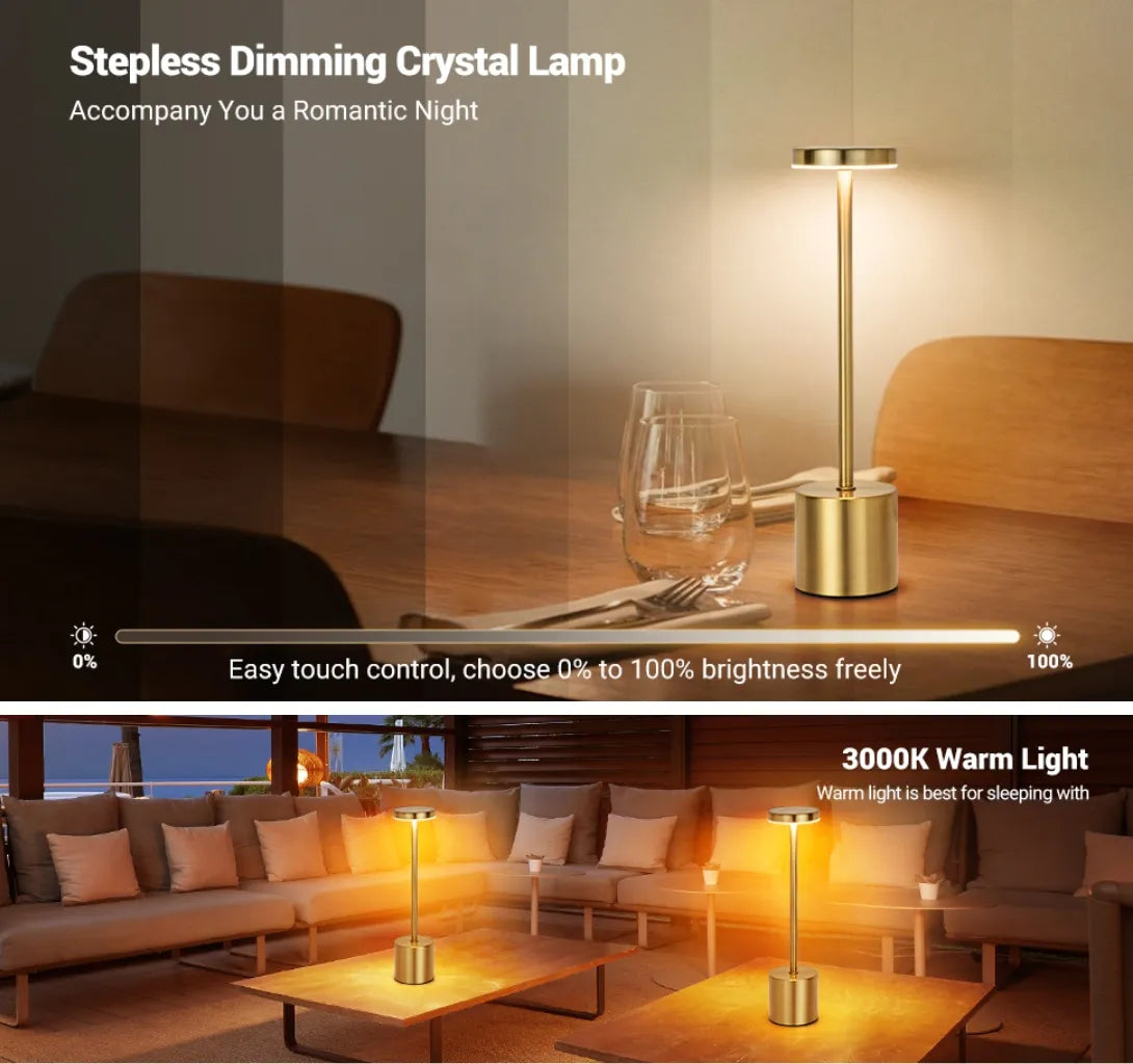 Cross Border Decoration Bedside USB Rechargeable Touch Table Lamp Bar Cafe Rechargeable Ambient Lights
