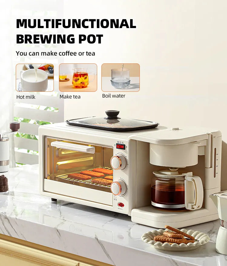 Hot Sale 3 in 1 Breakfast Maker Stock Household 3 in 1 Breakfast Makers Non-stick Cooking Surface Electric Machine