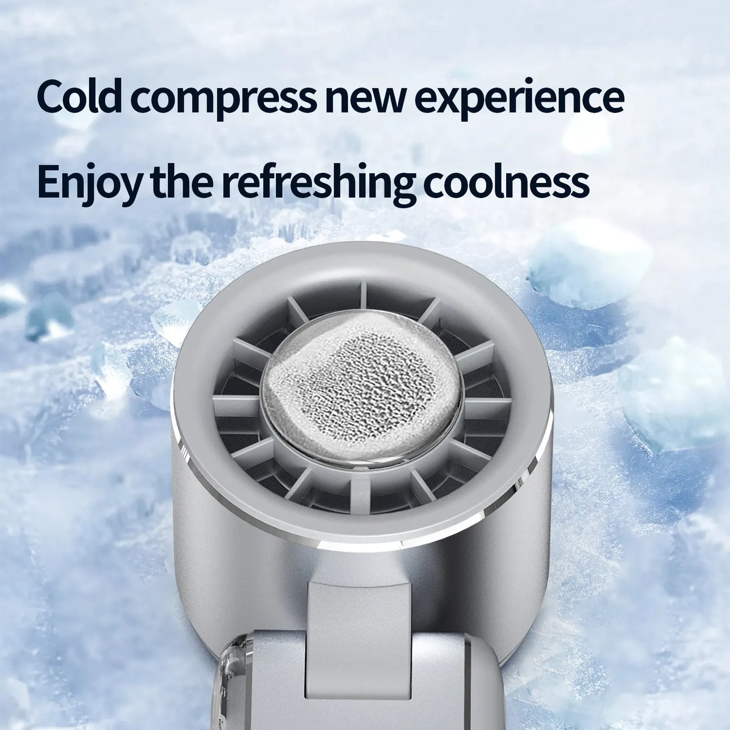 2025New Outdoor High-speed Fan Aluminum Alloy Ice Coated Semiconductor Cooling Violent Folding Neck Hanging Small Fan