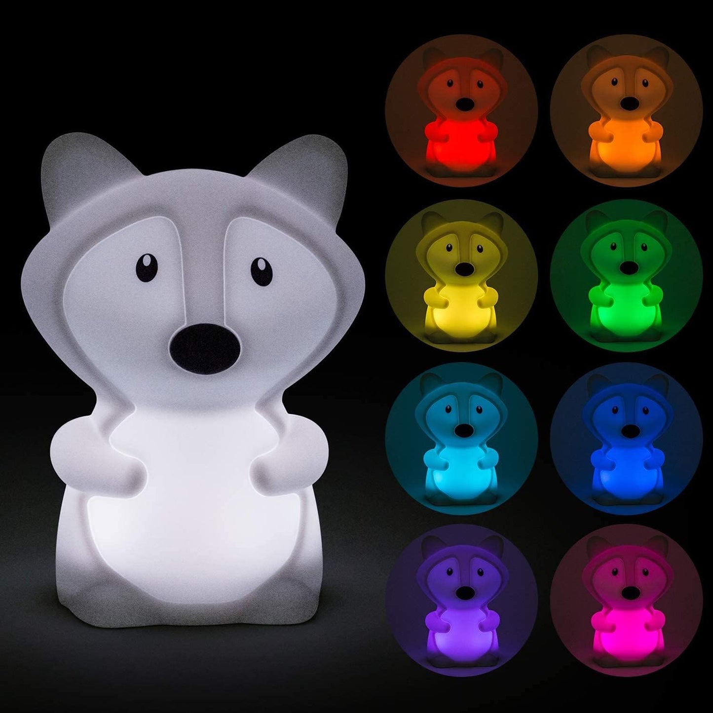 Night Light for Kids, Bedside lamp, Bedroom Light, LEDs Lights, lamp Kids, Baby Nursery lamp, Break Resistant, Eye Caring, Adjustable Brightness & Color, Touch Control - Medium Fox