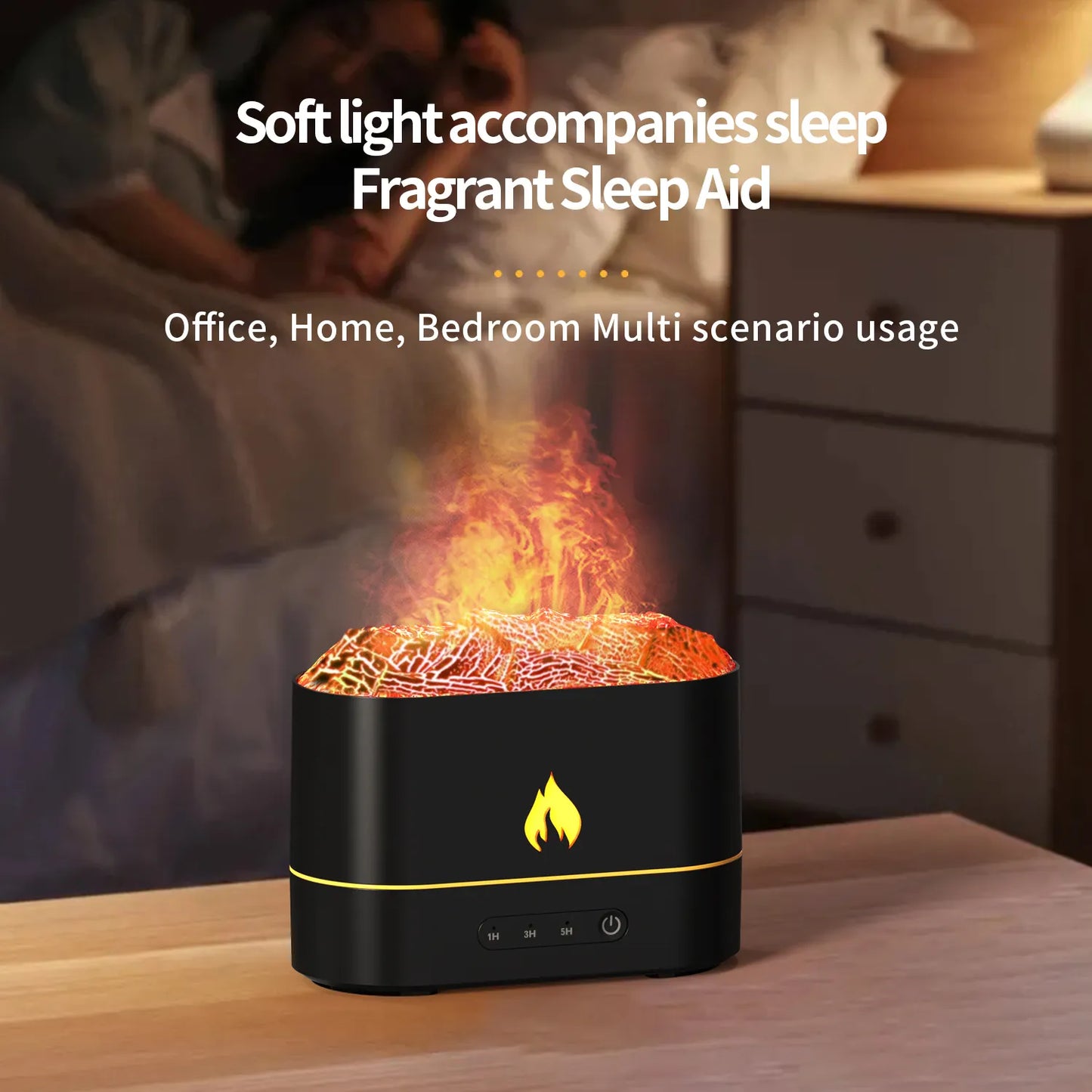 Flame Air Diffuser Humidifier,Upgraded Scent Diffuser for Essential Oils,Flame Diffuser Humidifier with 7 Color Lights Low Noise Humidifiers for Bedroom Auto-Off Rust Red,
