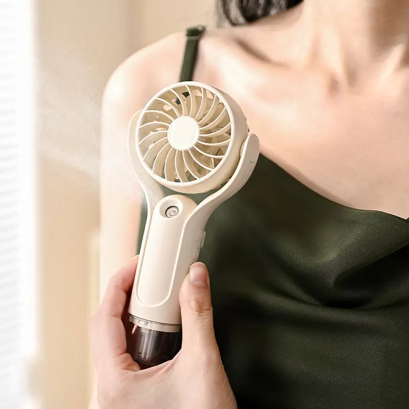 Water Mist Fan with Phone Humidifying Rechargeable USB Fan Portable Summer Outdoor Holder Handheld Water Spray Fan