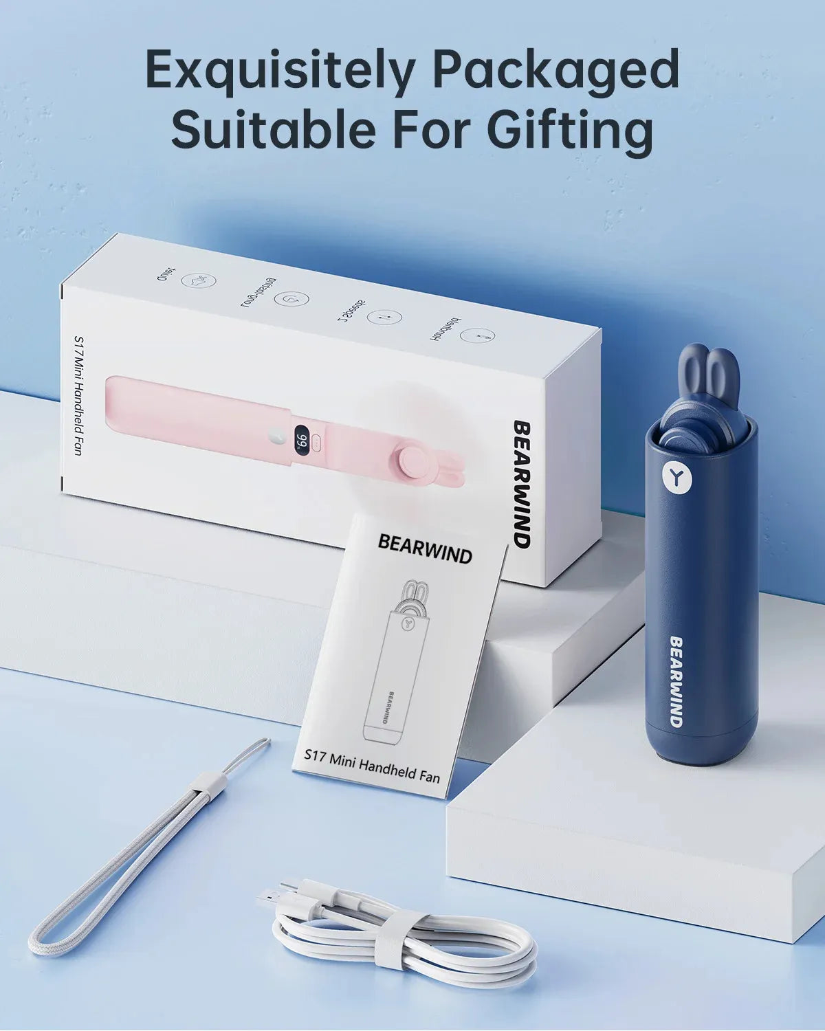 2025 New Portable Outdoor 2000mAh Handheld Mini Rechargeable Fan Personal USB Foldable Fan Pocket Fan with Power Bank