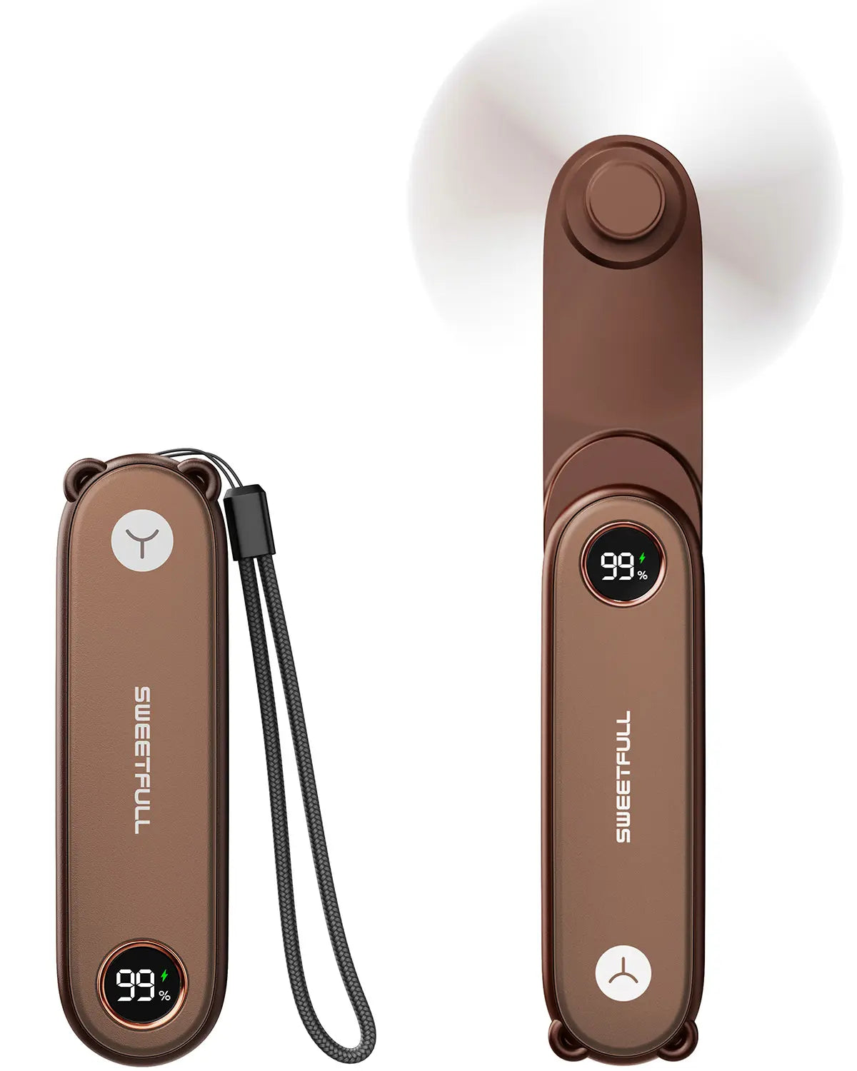 Handheld Mini Fan 3 in 1 Hand Fan Portable USB Rechargeable Small Pocket Battery Operated Portable & Wearable Fan Power Bank