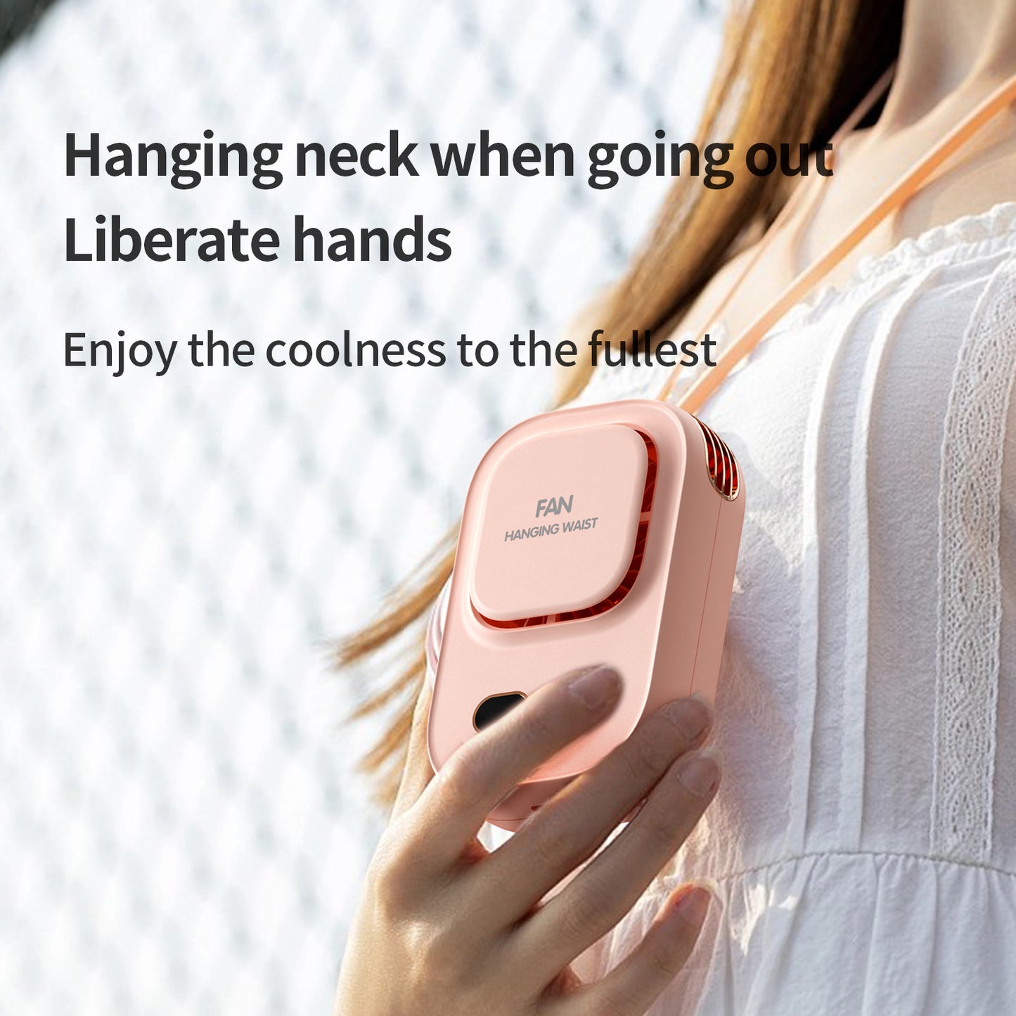 Cross-border Digital Display Waist-mounted Mini Fan Silent USB Charging Outdoor Portable Clip-on Waist Bladeless Neck-hanging Fan