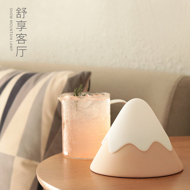Snow Mountain Sensor Night Light Pat Timing Desk Lamp USB Charging Led Bedside Lamp Creative Children Silicone Lamp (Color : Green, Size : 0.3W)