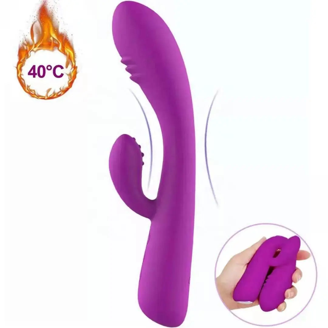 Two Motor G-Spot Sex Toy XL Size Rabbit Vibrator With Double Vibration Ball Bearing Dildo for Women
