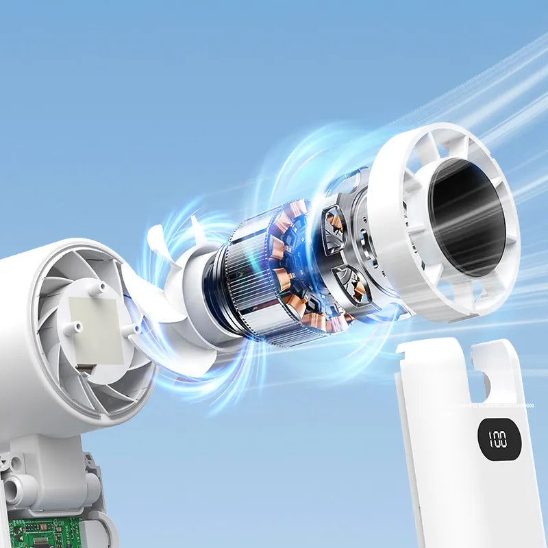 2025 Trend Foldable Outdoor Mini Handheld Hand Held Digital Display Large Capacity Charging Rechargeable Portable Small Fan