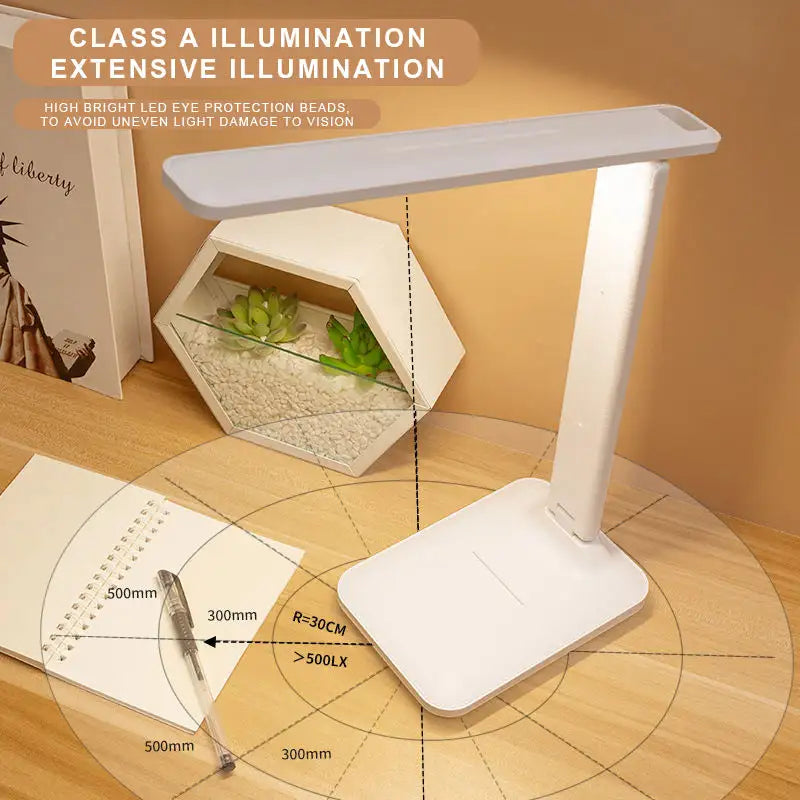 Desk Lamp Eye-Caring Table Lamp Study Lamps with Flexible Arm for Dormitory and Reading Room