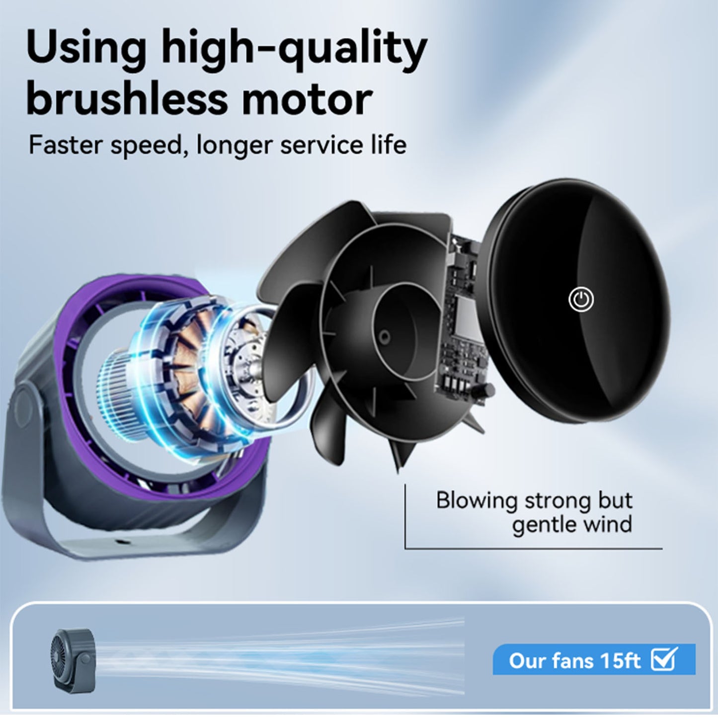 New Style High-Speed Circulating Fan for Home Kitchen Rechargeable Silent Desktop Turbine Mini Fan Wall-Mounted Tabletop Electric Fan