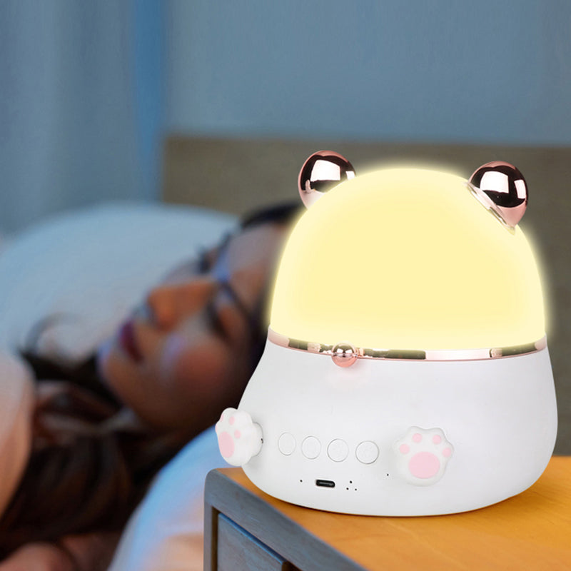 Rotating Fat Bear LED Bedroom Atmosphere Rechargeable Music Box Remote Control Small Speaker Projection Night Light