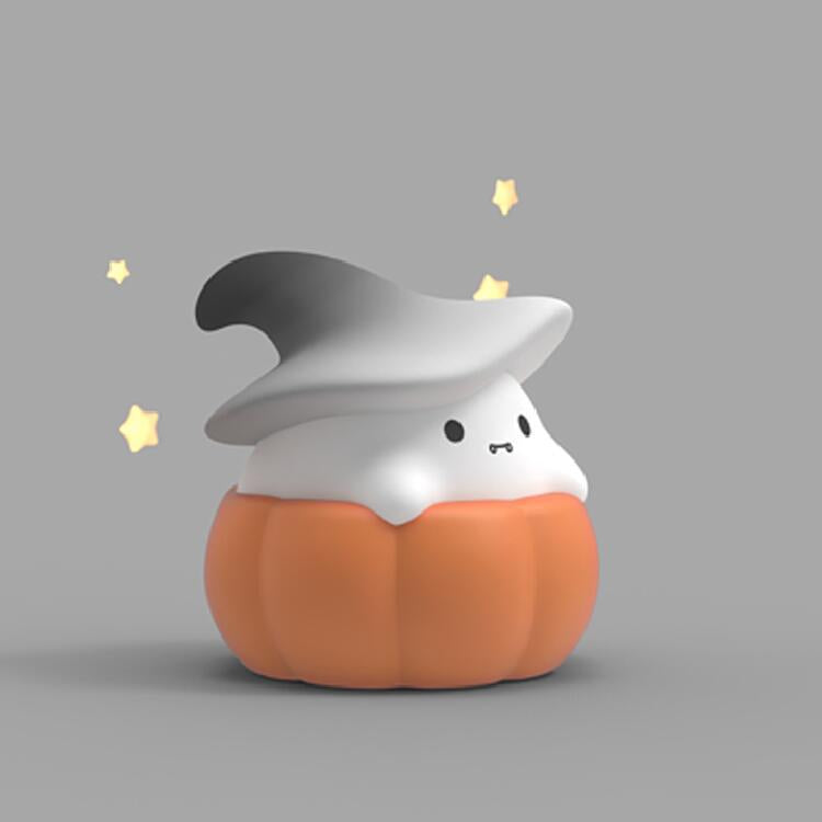 Cute Ghost Pumpkin Night Light,Silicone Nursery Night Lamp for Kids Bedroom,Touch Control Nightlights USB Rechargeable 3-Speed Adjustable Bedside Lamp,for Bedroom,Children Gift Halloween (4 Pcs)