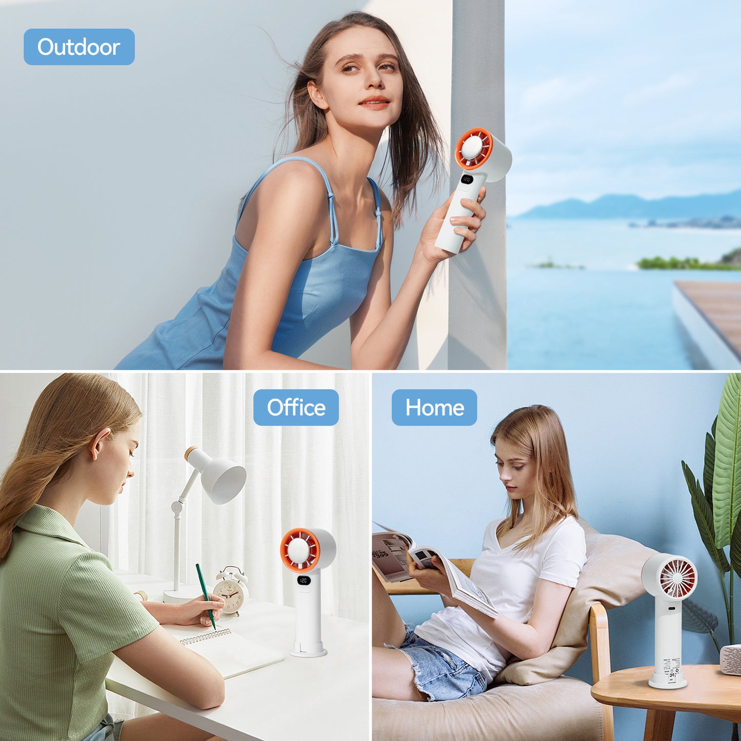 2025 New Style Ice Cooling Mini Handheld Fan Mini Turbine with Stepless Speed Regulation 100 Speed Levels Foldable Cooling Fan