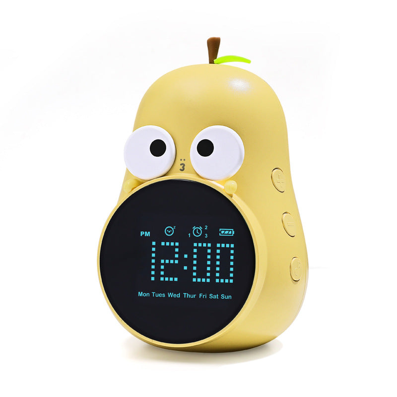 Cute Pear-Shaped Smart Alarm Clock for Kids | Creative Multifunctional Digital Desk Clock with APP Control