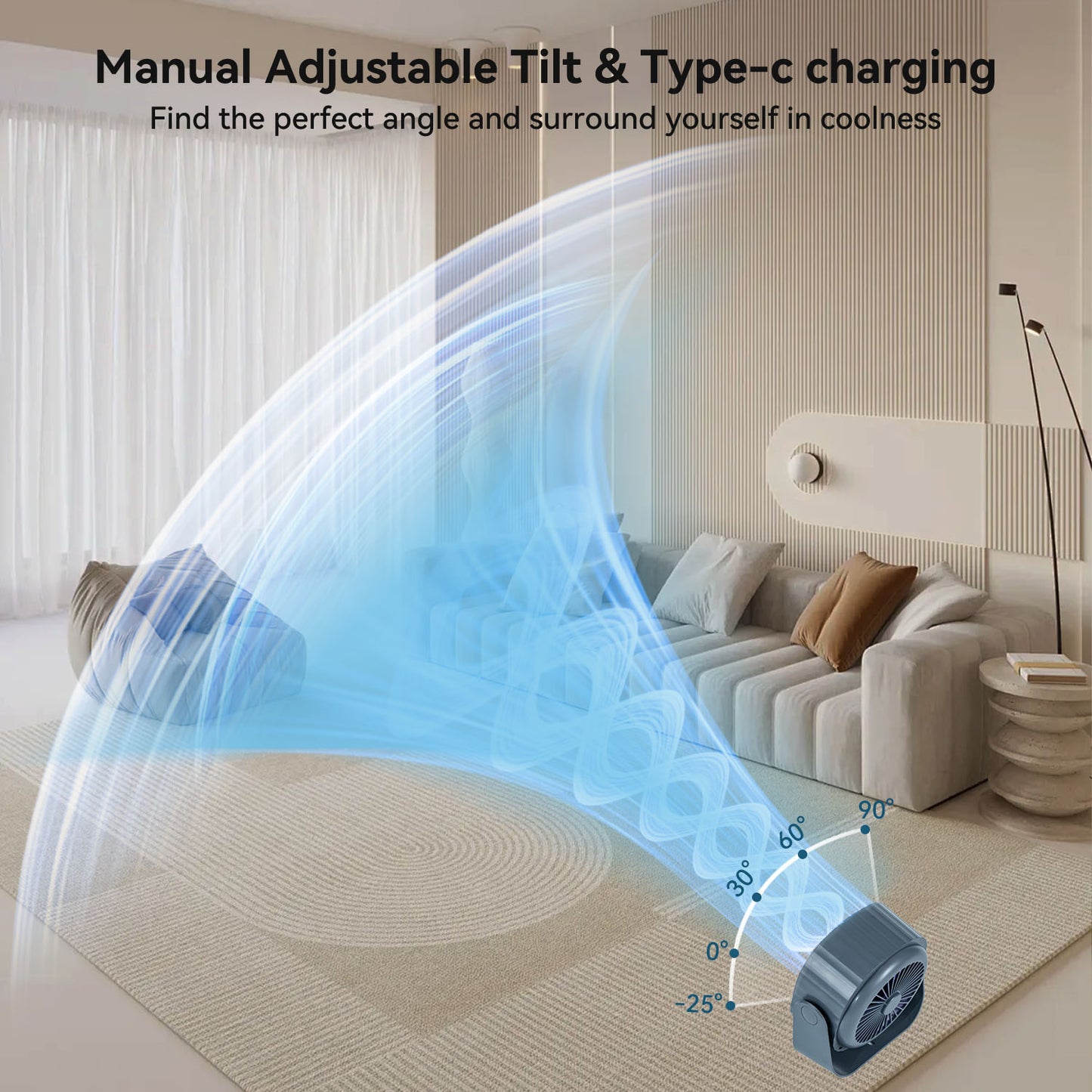 New Style High-Speed Circulating Fan for Home Kitchen Rechargeable Silent Desktop Turbine Mini Fan Wall-Mounted Tabletop Electric Fan