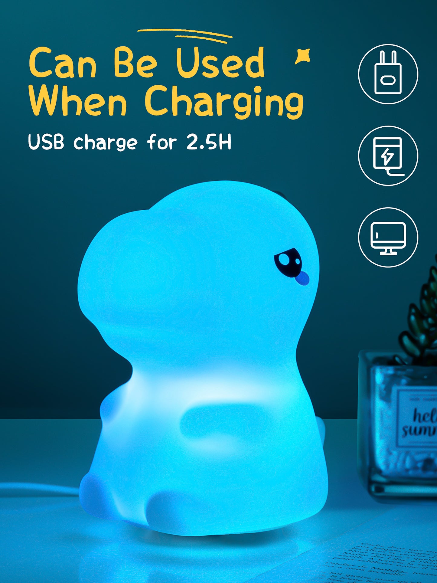 Night Light for Kids Cute Silicone Nursery Pear Lamp for Baby and Toddler Fruit NightLight for Boys and Girls Squishy Night Lamp for Bedroom Kawaii Bedside Lamp for Kids Room (Pear)