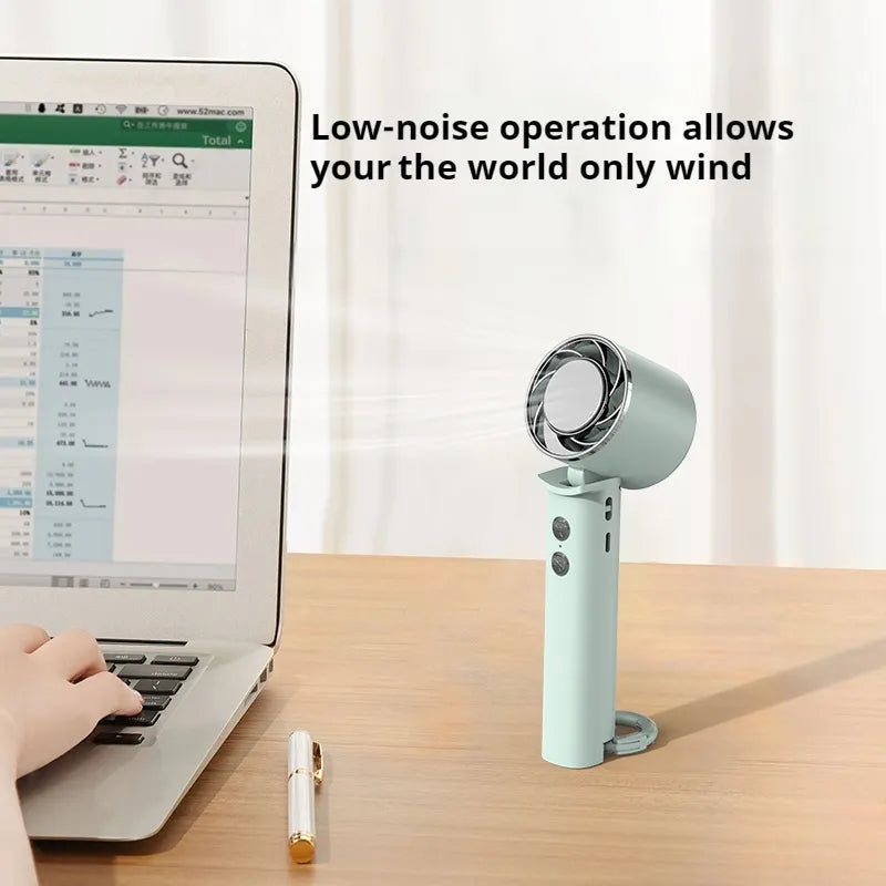 MOTRA ME01 Handy Fan, USB Rechargeable, Ultra Lightweight, Cooling Plate Included, 20db, Silent, Portable, Handheld, Portable, Portable Fan, 5 Adjustable Air Flow, 12 Hours of Continuous Blow,