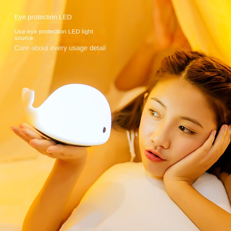 Cute Whale Night Light for Kids,Kawaii Baby with 7 LED Colors Changing,Tap Control Nursery Squishy Lamp,USB Rechargeable,Birthday Gifts Baby,Girls,Boys,Toddler,Children-OURRY