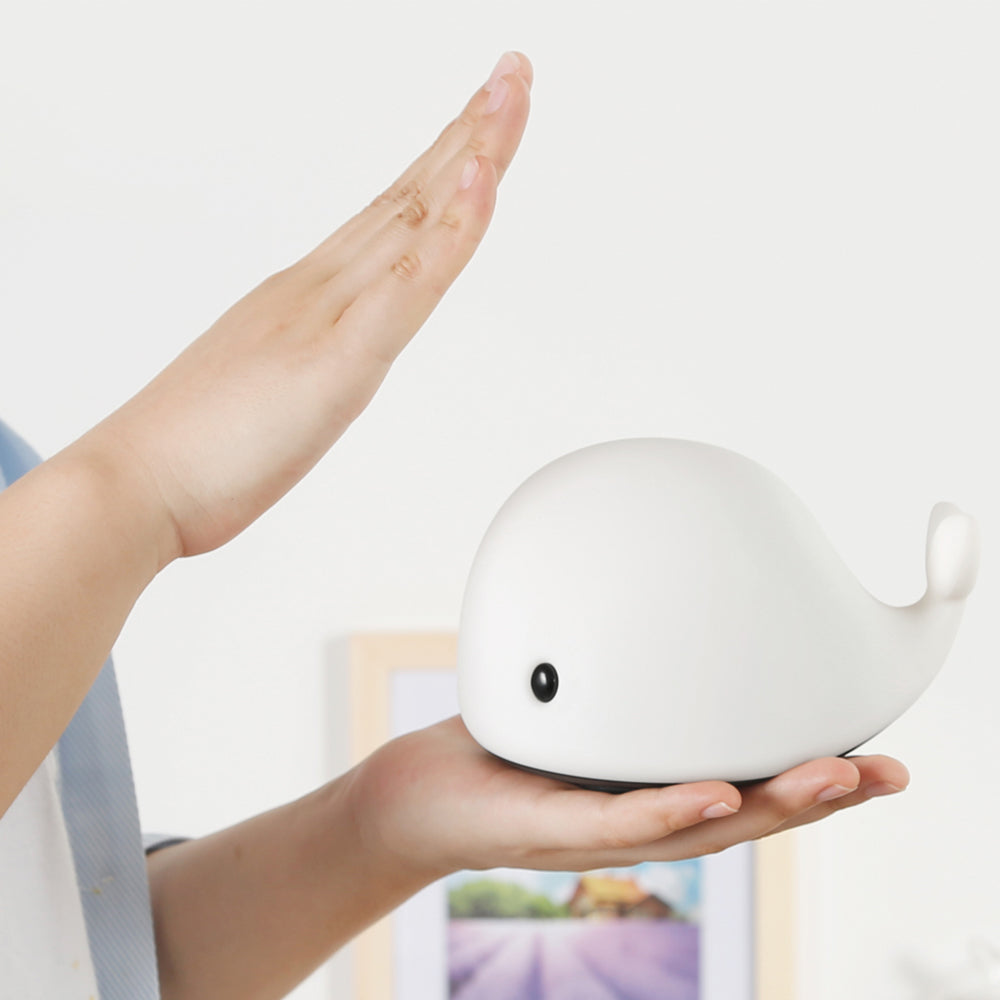 Cute Whale Night Light for Kids,Kawaii Baby with 7 LED Colors Changing,Tap Control Nursery Squishy Lamp,USB Rechargeable,Birthday Gifts Baby,Girls,Boys,Toddler,Children-OURRY