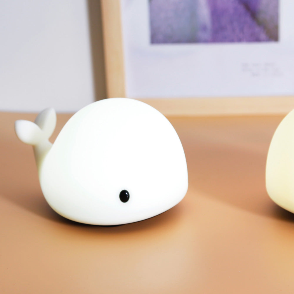 Cute Whale Night Light for Kids,Kawaii Baby with 7 LED Colors Changing,Tap Control Nursery Squishy Lamp,USB Rechargeable,Birthday Gifts Baby,Girls,Boys,Toddler,Children-OURRY