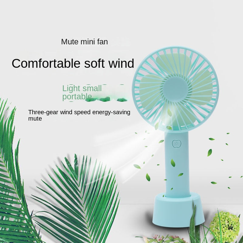 New USB Mini Handheld Small Fan Portable Desktop Large Capacity Rechargeable Fan
