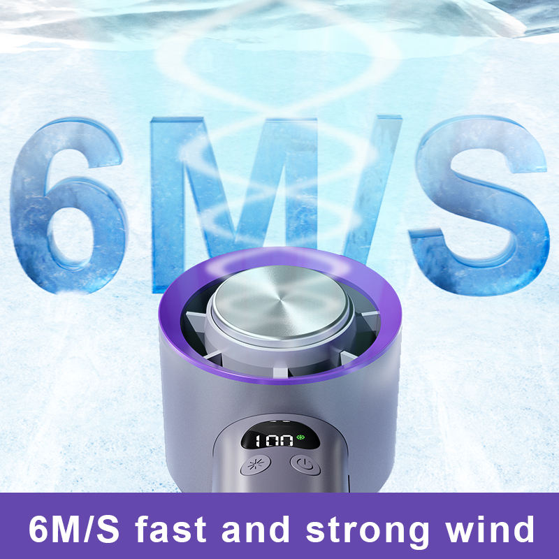High-Speed Portable Fan with Ice Pack & 100-Level Adjustable Wind