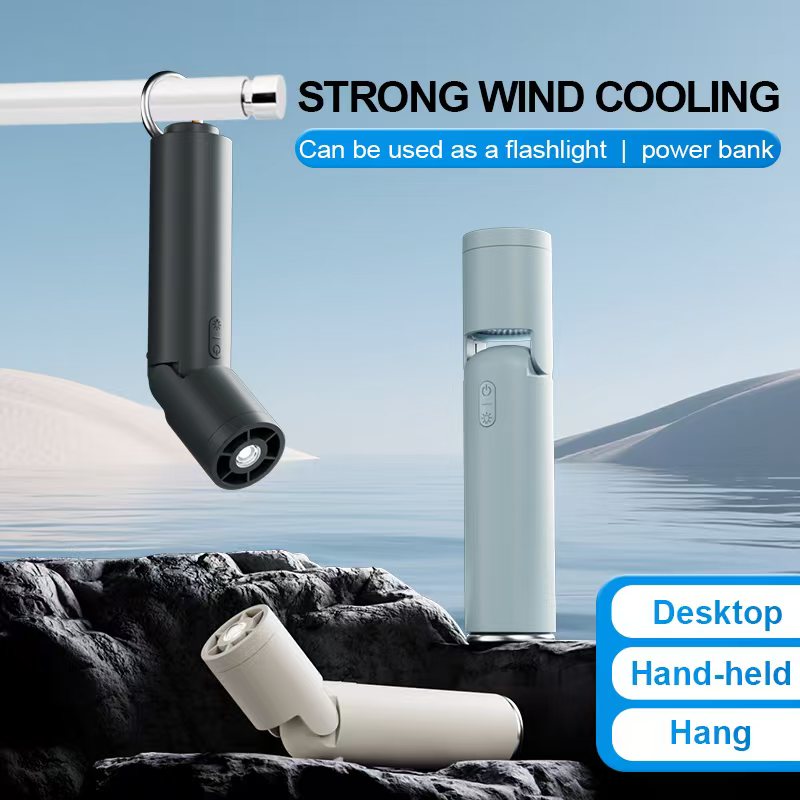 Multifunctional Flashlight Fan – Portable USB Rechargeable Handheld Fan with 3-Speed, 4000mAh Battery for Outdoor Sports & Hiking