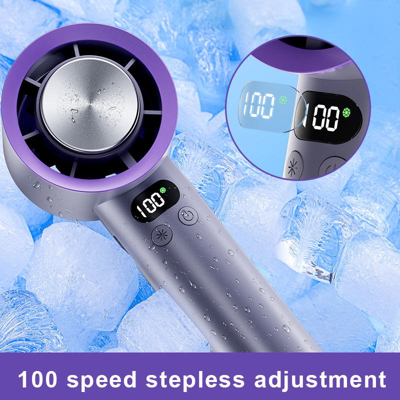 High-Speed Portable Fan with Ice Pack & 100-Level Adjustable Wind
