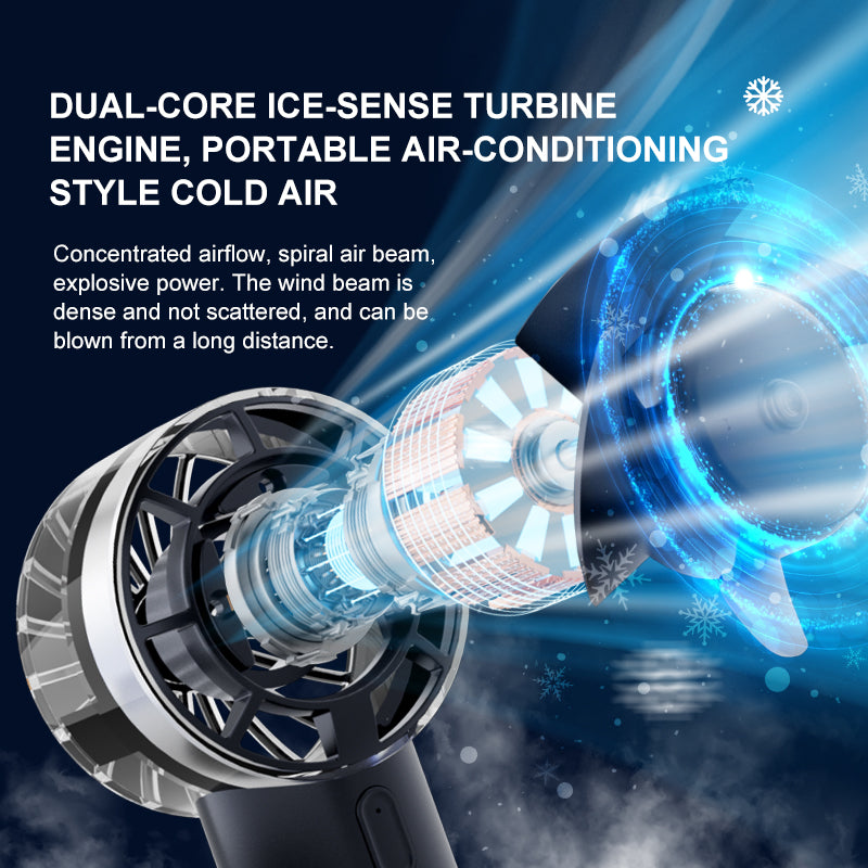 High-Speed Portable Cooling Fan with Ice Pack & USB Type-C Charging – 3 Speed Levels, Rechargeable