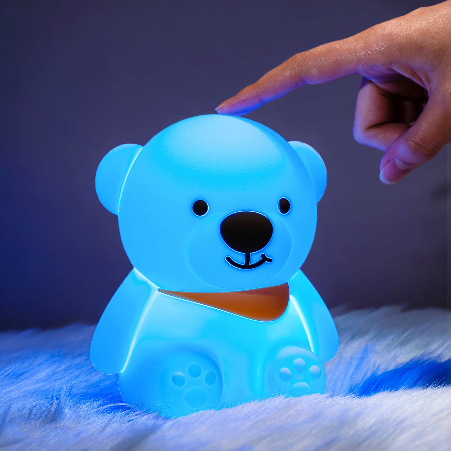 Luz nocturna de oso para niños luz nocturna de bebé de 16 colores cambiantes bonita lámpara de luz nocturna de silicona luz nocturna LED recargable para niños linda lámpara de regalo de