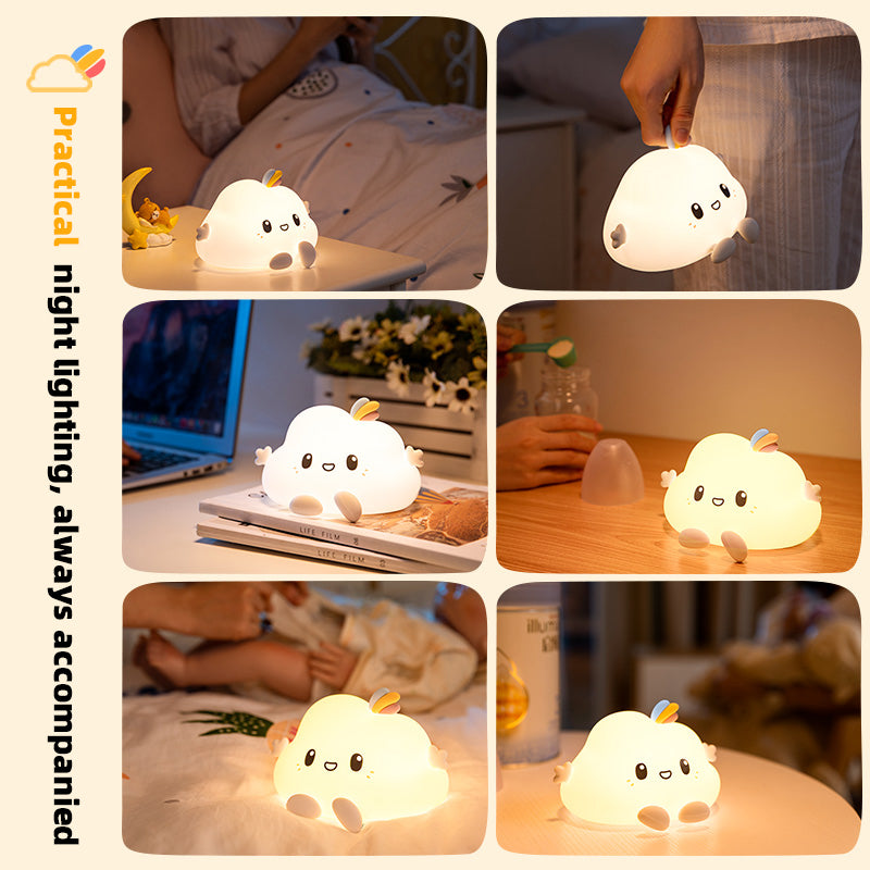 Luces nocturnas para habitación de niños y bebés recargable de silicona Kawaii portátiles  cloud y esponjosas