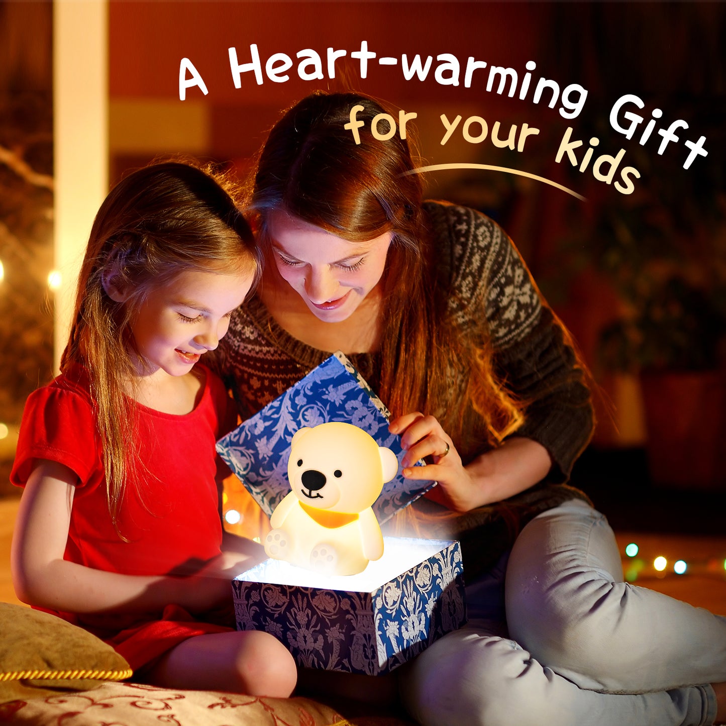 Luz nocturna de oso para niños luz nocturna de bebé de 16 colores cambiantes bonita lámpara de luz nocturna de silicona luz nocturna LED recargable para niños linda lámpara de regalo de