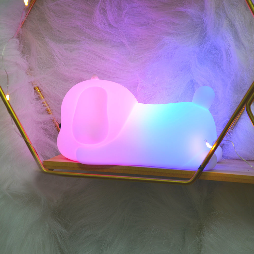 Adorable Puppy Dog Night Light for Kids Silicone Nursery Light Portable and USB Rechargeable LED Animal Lamp Soft Light Bedside Lamp for Baby Children and Adult