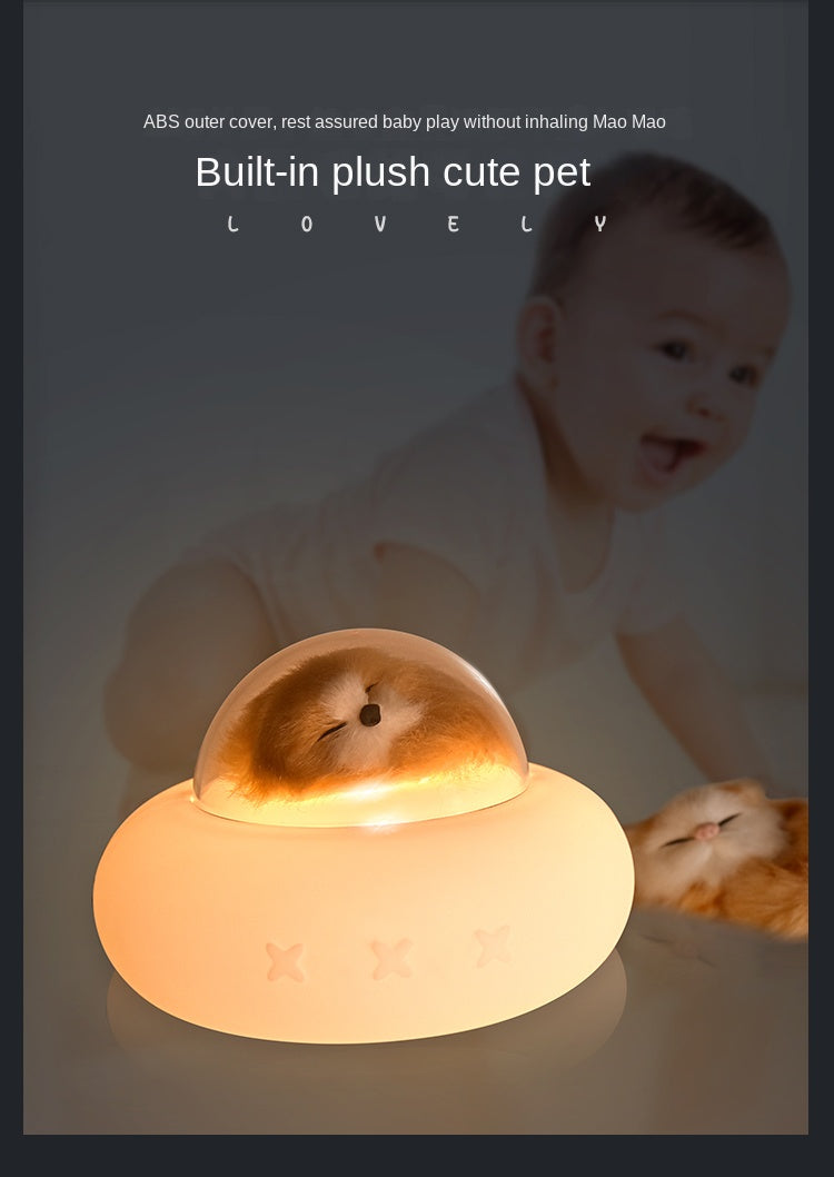Pet Spaceship Silicone Light USB Small Night Light Cute Cartoon Charging Cute Pet Cat Bedside Led Lamp Cat