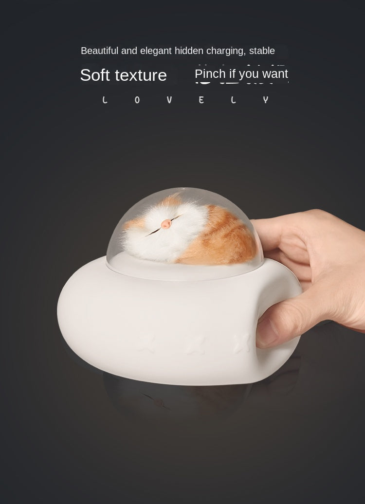 Pet Spaceship Silicone Light USB Small Night Light Cute Cartoon Charging Cute Pet Cat Bedside Led Lamp Cat
