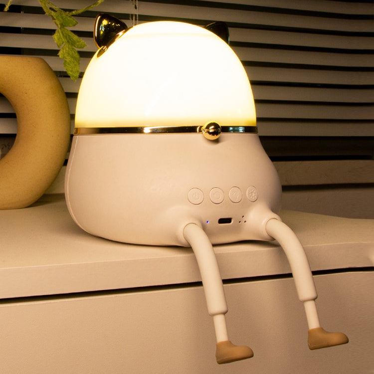 Rotating Fat Bear LED Bedroom Atmosphere Rechargeable Music Box Remote Control Small Speaker Projection Night Light