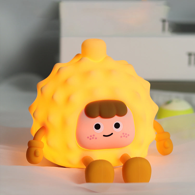 Durian Night Light for Kids | Cute Silicone Durian Lamp | Durian Design Bedside Lights for Bedroom | Bedroom Bedside Light, Cute Led Night Light for Soothing Bedtime Ambience