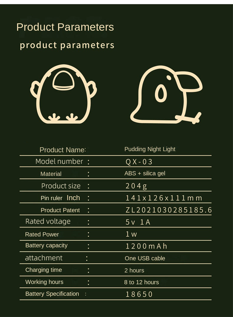 Kids Night Light Cute Silicone Bird Nursery Lamp for Baby and Toddler Animal Night Light for Boys and Girls Squishy Night Light for Bedroom and Kids Room Kids Gift (Bird)