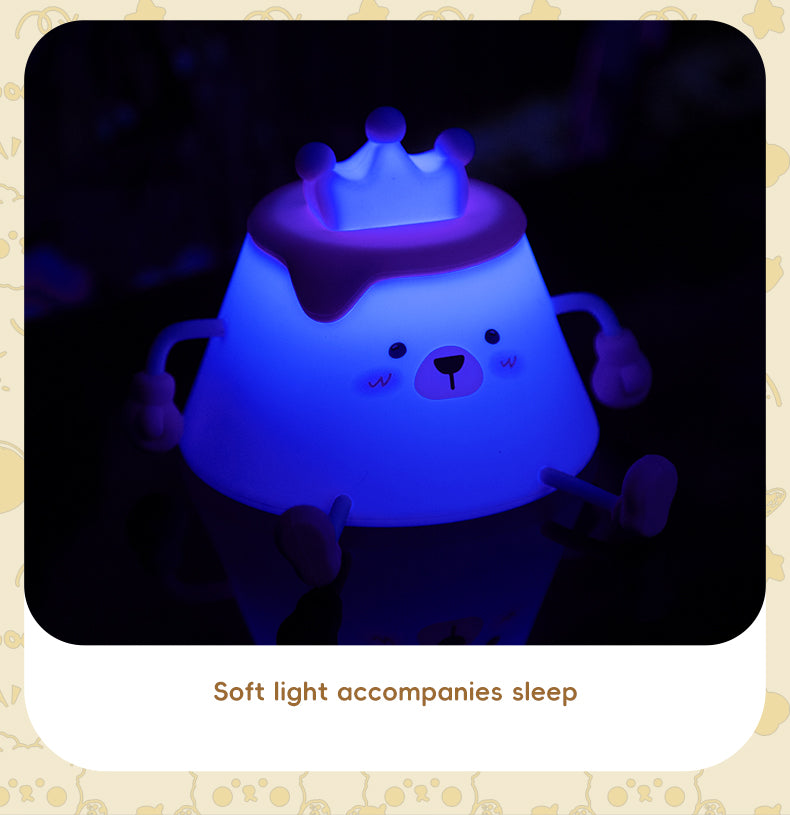 One Fire Pudding Bear Night Light for Kids Color Changing Pudding Bear Toys for Kids Night Light Portable Recharge Nightlight for Kids Room Silicone Baby Night Light for Kids Toys Pudding Bear Toys for Boys