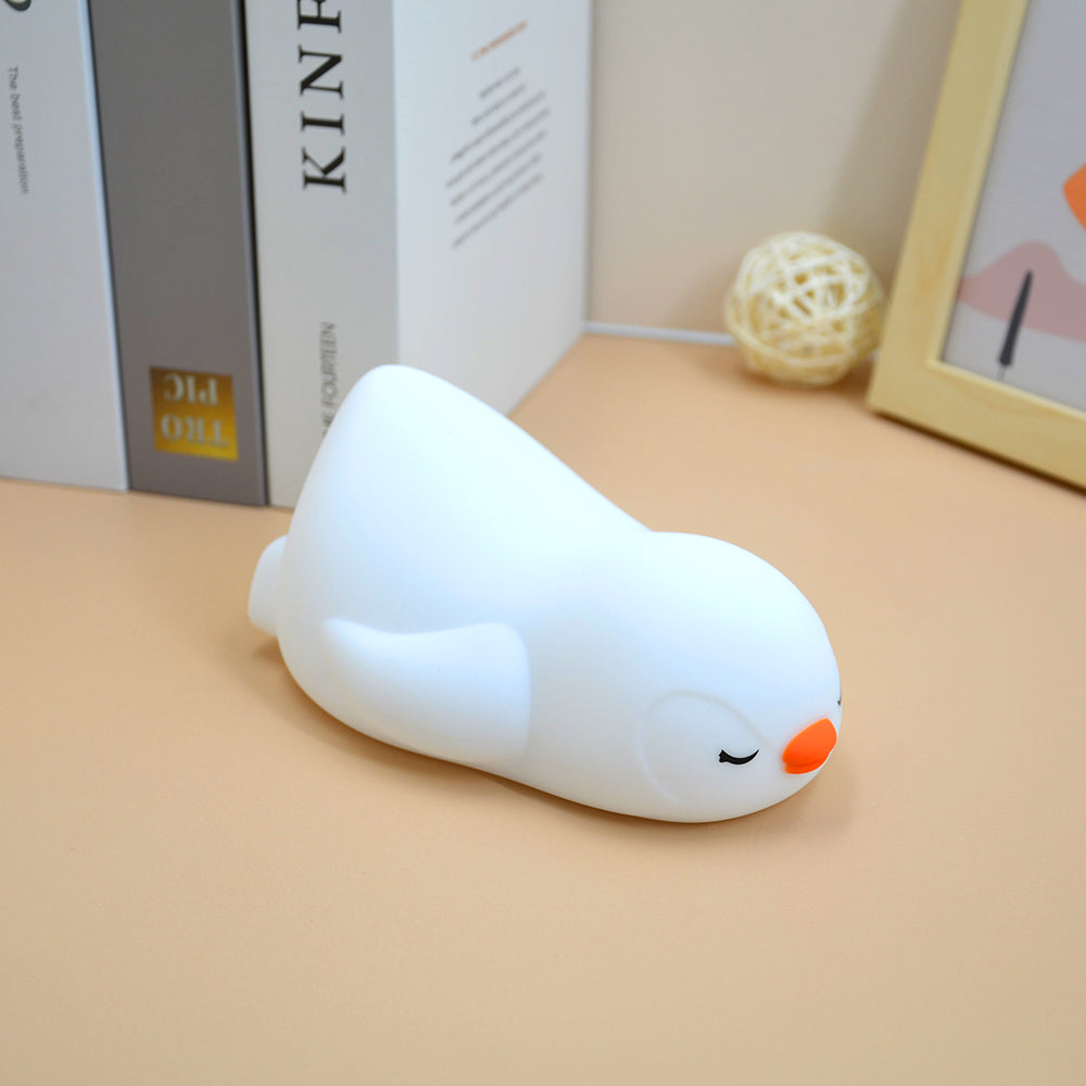 Colorful Light for Kids Bedroom –Desk Lamp Light Up Toddler Bed Room Nursery Baby Night Light for Breastfeeding Rechargeable Bedside Night Lamp Sleep Aid for Girls Boys Penguin Gifts for Women