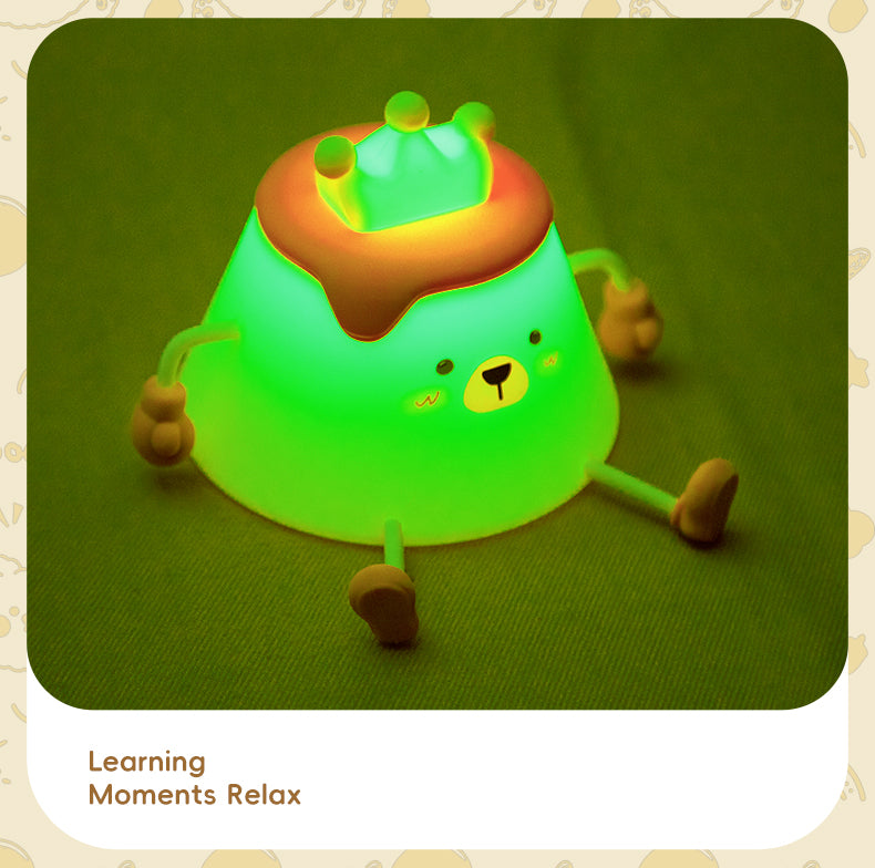 One Fire Pudding Bear Night Light for Kids Color Changing Pudding Bear Toys for Kids Night Light Portable Recharge Nightlight for Kids Room Silicone Baby Night Light for Kids Toys Pudding Bear Toys for Boys