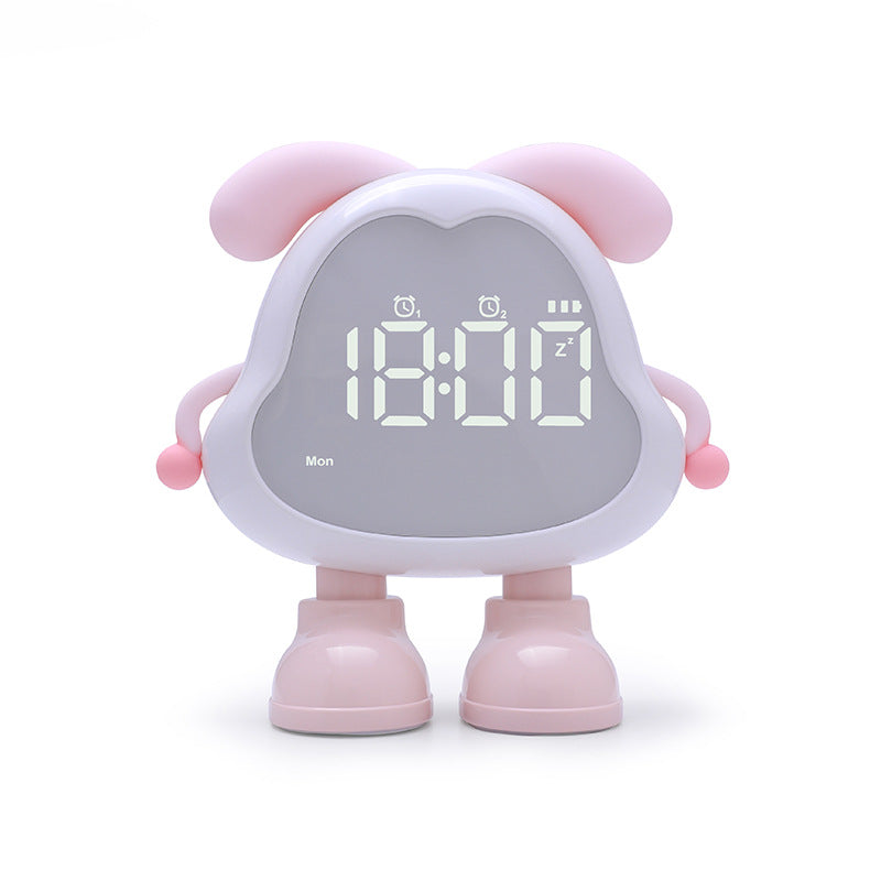 Dora Smart Alarm Clock for Middle School Students | LED Night Light, Silent, Rechargeable, Dual Alarm, 6 Ringtones