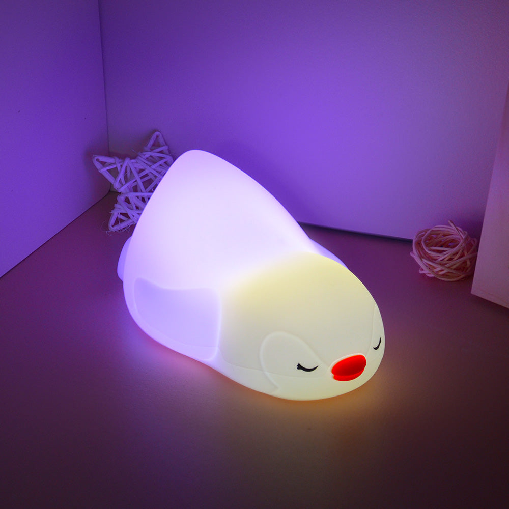 Colorful Light for Kids Bedroom –Desk Lamp Light Up Toddler Bed Room Nursery Baby Night Light for Breastfeeding Rechargeable Bedside Night Lamp Sleep Aid for Girls Boys Penguin Gifts for Women