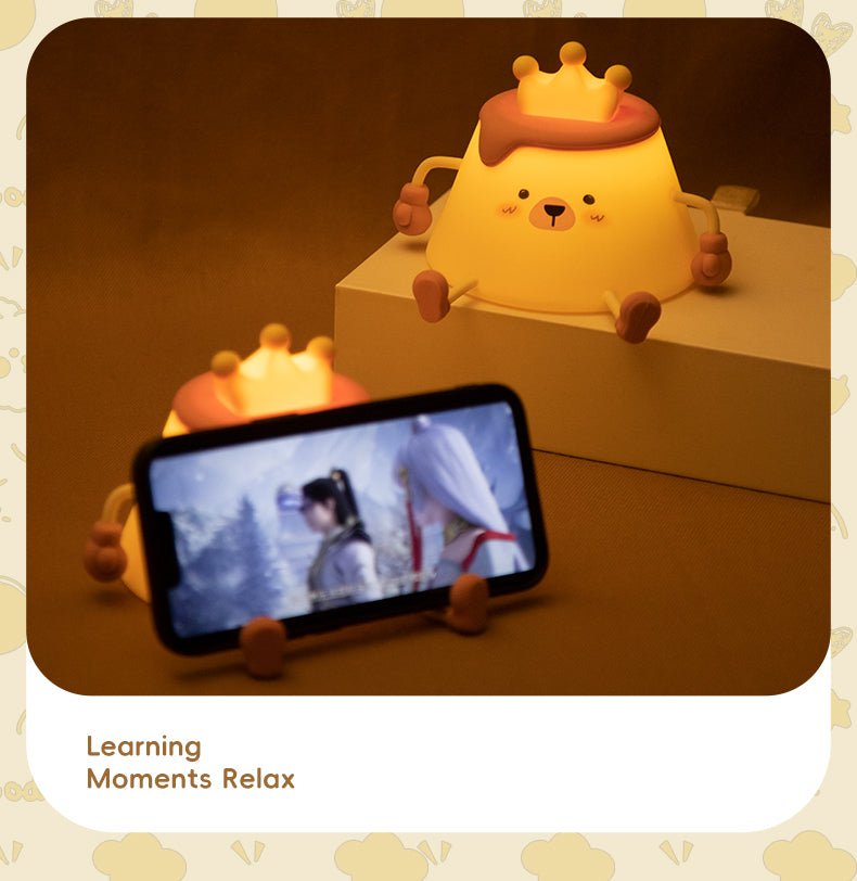 One Fire Pudding Bear Night Light for Kids Color Changing Pudding Bear Toys for Kids Night Light Portable Recharge Nightlight for Kids Room Silicone Baby Night Light for Kids Toys Pudding Bear Toys for Boys