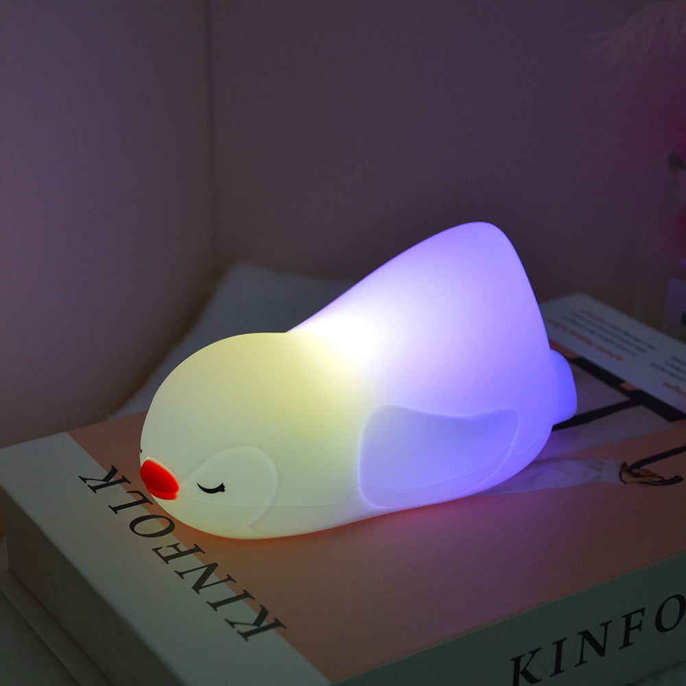 Colorful Light for Kids Bedroom –Desk Lamp Light Up Toddler Bed Room Nursery Baby Night Light for Breastfeeding Rechargeable Bedside Night Lamp Sleep Aid for Girls Boys Penguin Gifts for Women