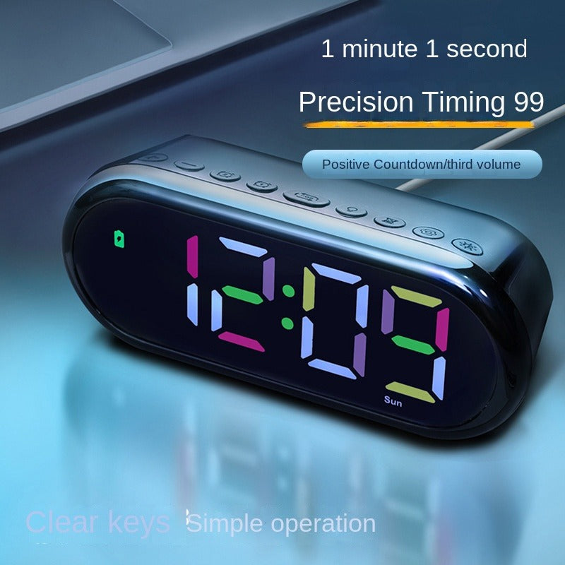 New RGB LED Digital Alarm Clock – Color-Changing Large Screen Desk Clock with Dual Alarms, Adjustable Brightness & Countdown Timer