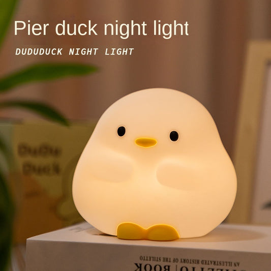 DunDun Duck Night Light, Cute Duck Lamp, Squishy Silicone Nightlight for Bedrooms with 30 Minutes Timer, Rechargeable Bedside Lamp with Touch Control for Bedrooms, Living Room