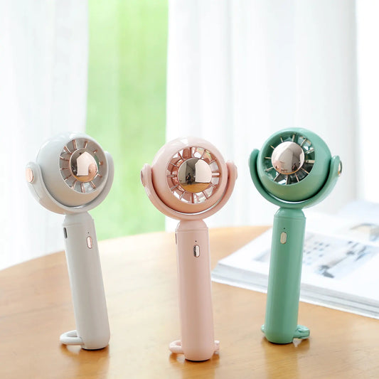 Wholesale Custom Battery Portable Usb Rechargeable Hand Held Fan Desk Stand Pocket Handy Small Mini Fan